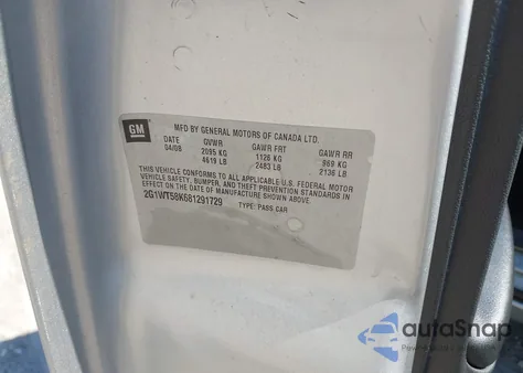 2008 Chevrolet Impala Lt из США, поврежденный, VIN 2G1WT58K681291729